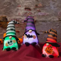 Halloween Decorations Faceless Gnomies With Lights Pumpkin Bat Skull Gandalf Ornaments