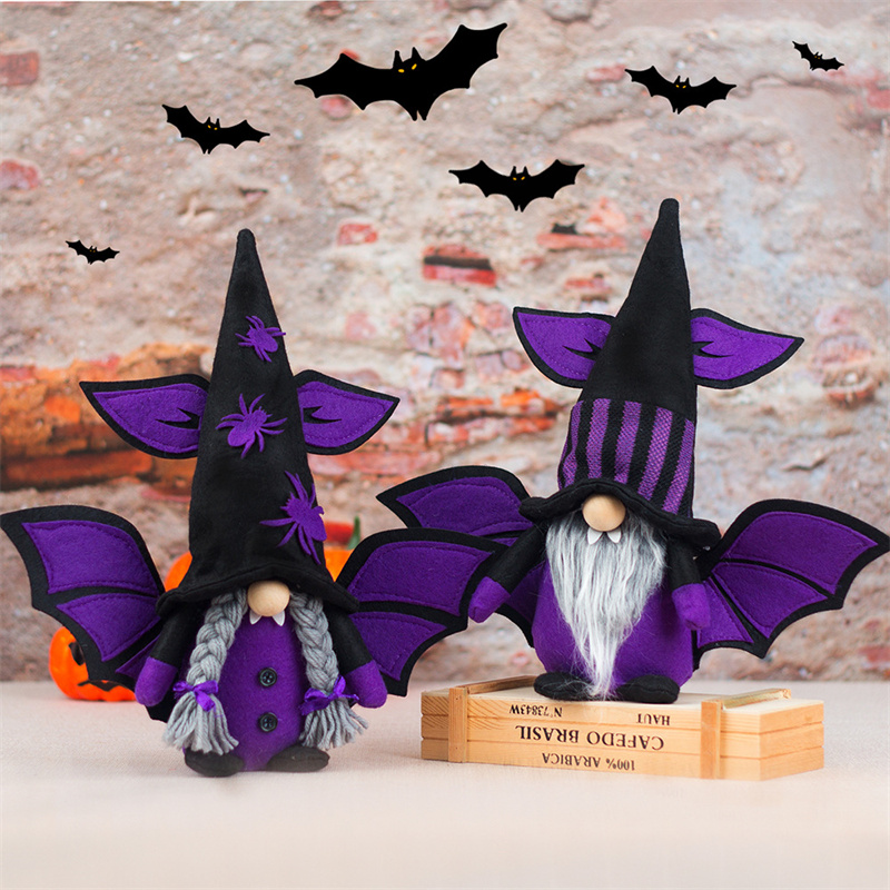 Halloween Decorations Faceless Gnomies Bat Wings Vampire Gandalf Ornaments