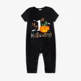 Halloween Black One Piece Baby Bodysuit My First Halloween Cat Pumpkin Jumpsuit