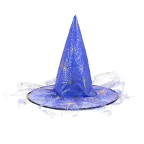 Halloween Witch Hat Party Costume Decoration Tulle Floating Hat