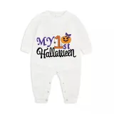 Halloween White One Piece Baby Bodysuit My First Halloween Bow Tie Pumpkin Jumpsuit