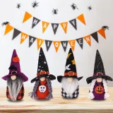 Halloween Decorations Faceless Doll With LED Lights Gnomies Couple With Hat Gandalf Ornaments