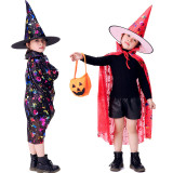 Halloween Costume Kids Performance Cloth Cosplay Witch Cloak For Holiday Party 2PCS Set