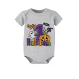 Halloween Gray One Piece Baby Bodysuit My First Halloween Pumpkin Ghost Jumpsuit