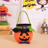 Halloween Colorful Cartoon Candy Holder Buckets For Kids Pumpkin Evil Cat Candy Bags