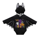 Halloween Black One Piece Baby Bodysuit My First Halloween Ghost Batwing Sleeve Jumpsuit