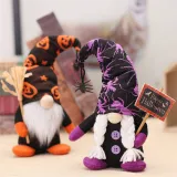 Halloween Decorations Faceless Gnomies Hold Up Broom Sign Forest Man Gandalf Ornaments