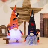 Halloween Decorations Faceless Doll With LED Lights Non-woven Ghost Old Man Doll Gandalf Ornaments