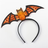 Halloween Colorful Feather Headband Fur Ball Polka Dot Bats Dress Up Hair Accessories