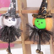 Halloween Decorations Cartoon Ghost Pumpkin Witch Cat Sarong Doll Hanging Bell Charm Ornaments
