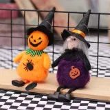 Halloween Decorations Faceless Doll With Pumpkin Ghost Witch Cat Doll Party Ornaments