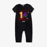 2022 Halloween Custom One Piece Baby Bodysuit My First Halloween Witch Hat Cat Jumpsuit