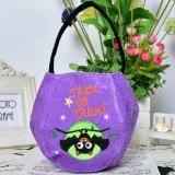 Halloween Colorful Cartoon Candy Holder Buckets For Kids Ghost Pumpkin Owl Bat Purple Candy Bags