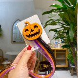 Halloween Puffy Hair Tassel Hair Clips Cat Ghost Pumpkin Bat Hair Accessories 5PCS Set