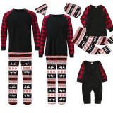 Christmas Matching Family Pajamas Black and Reindeer Seamless Personalized Custom Design Christmas Pajamas Set With Dog Cloth