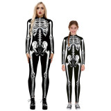 Halloween Multicolor Matching Parent-child Onesie Exclusive Design Skeleton Bone Bodysuit