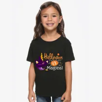 Halloween Black Toddler Little Boy&Girl Unicorn Halloween Is Magical Short Sleeve T-shirts