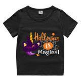 Halloween Black Toddler Little Boy&Girl Unicorn Halloween Is Magical Short Sleeve T-shirts