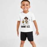 Halloween Gray Toddler Little Boy&Girl Pirate Skeleton Short Sleeve T-shirts