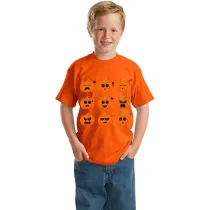 Halloween Orange Toddler Little Boy&Girl Pumpkins Multiple Expressions Short Sleeve T-shirts