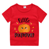 Halloween White Toddler Little Boy&Girl Little Pumpkin Cute Short Sleeve T-shirts