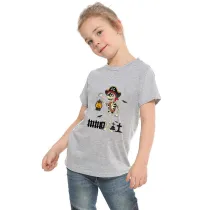 Halloween Gray Toddler Little Boy&Girl Pirate Skeleton Short Sleeve T-shirts