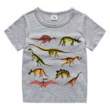 Halloween Orange Toddler Little Boy&Girl Multiple Dinosaurs Short Sleeve T-shirts