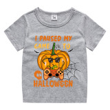 Halloween Purple Toddler Little Boy&Girl I Paused My Game To Halloween Short Sleeve T-shirts