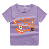 Halloween Gray Toddler Little Boy&Girl Candy Monster Short Sleeve T-shirts