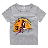 Halloween Orange Toddler Little Boy&Girl Flying Unicorn Witch Short Sleeve T-shirts