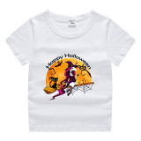 Halloween Orange Toddler Little Boy&Girl Flying Unicorn Witch Short Sleeve T-shirts