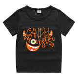 Halloween Gray Toddler Little Boy&Girl Candy Monster Short Sleeve T-shirts
