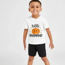 Halloween White Toddler Little Boy&Girl Little Pumpkin Cute Short Sleeve T-shirts