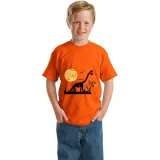 Halloween Black Toddler Little Boy&Girl Moon Dinosaur Pumpkin Short Sleeve T-shirts