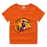 Halloween Orange Toddler Little Boy&Girl Flying Unicorn Witch Short Sleeve T-shirts