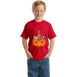 Halloween Orange Toddler Little Boy&Girl Unicorn Pumpkin Short Sleeve T-shirts