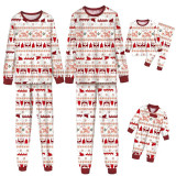 Christmas Family Matching Pajamas Sets Seamless Deer Pattern Pajamas Set