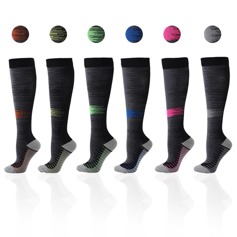 Men Adult Socks Stripe Color Matching Casual Sport Compression Socks