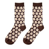 Women Adult Socks Coffee Series Printed Casual Pile Socks