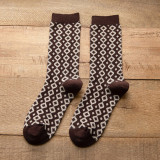 Women Adult Socks Coffee Series Printed Casual Pile Socks