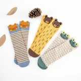 Baby Toddler 3PCS Cartoon Printed Knee High Straight Board Pile Socks