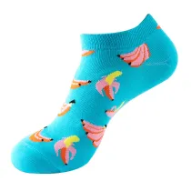 Women Adult Socks 4 Pair of Banana Lemon Soft Warm Boat Socks