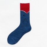 Women Adult Socks Zebra Stripes Crocodile Pattern Shark Casual Cotton Socks