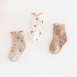 Toddler Kids Printed Agaric Edge Soft Warm Socks