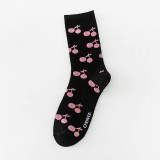Women Adult Socks Color Matching Daisy Cherry Casual Socks