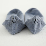 Women Adult Socks Cute Embroidery Smiling Face Soft Warm Boat Socks