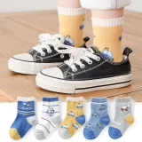 Toddler Kids 5PCS Cartoon Printed Transportation Vehicle Dinosaur Warm Cotton Socks