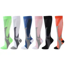 Men Adult Socks Color Matching Breathable Sport Compression Socks