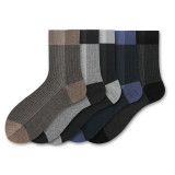 Men Adult Socks Two Needle Color Matching Cotton Socks