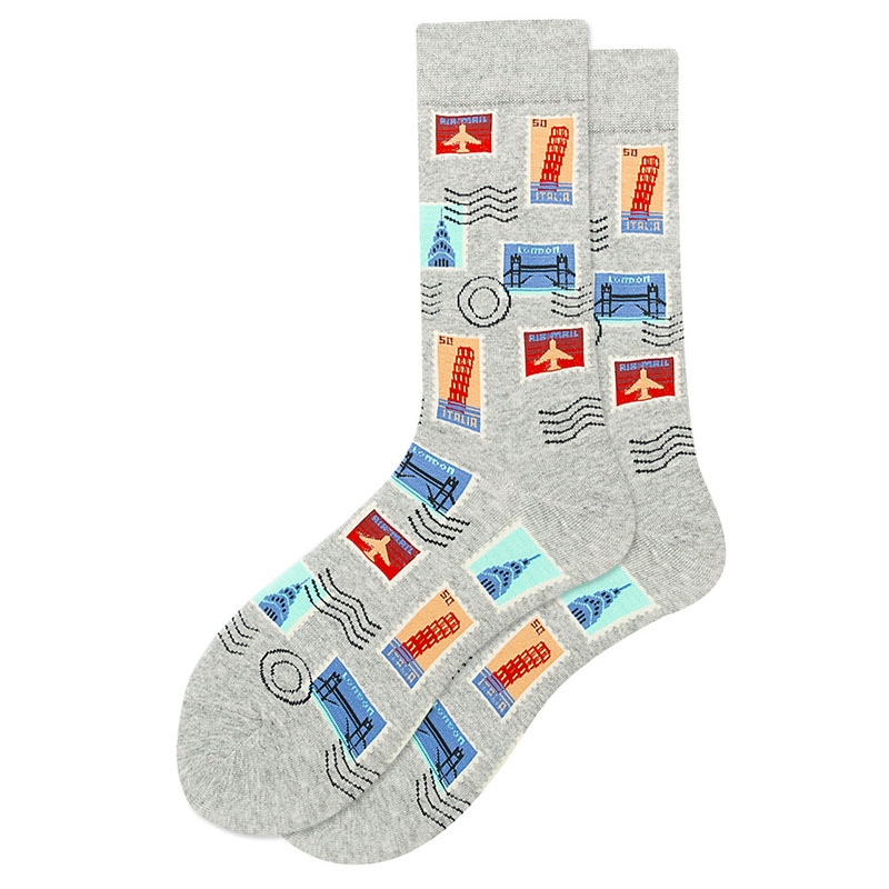 Women Adult Socks Stamp Bookshelf Coloured Lights Printed Casual Tube Socks